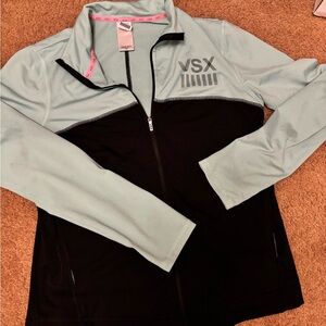 VSX Two-Tone Black and Light Blue Zip-Up Sports Jacket